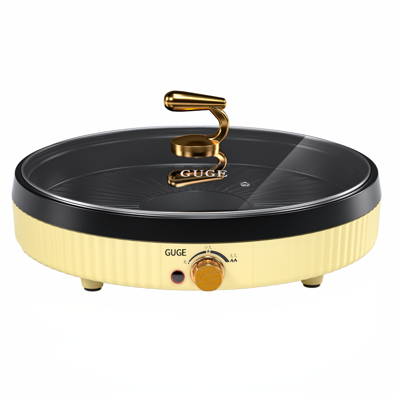 谷格（GUGE）G968多功能电烤盘34cm直径/台 浅黄色  